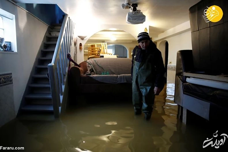 جاری شدن سیل در فرانسه + تصاویر